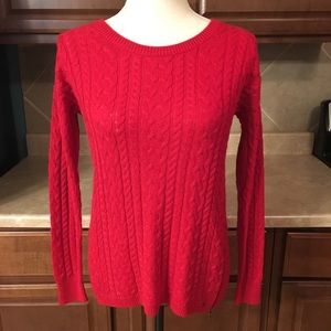 American Eagle Red Cable Knit Sweater